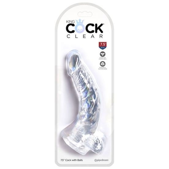 Фаллос King Cock Clear 7,5", Pipedream