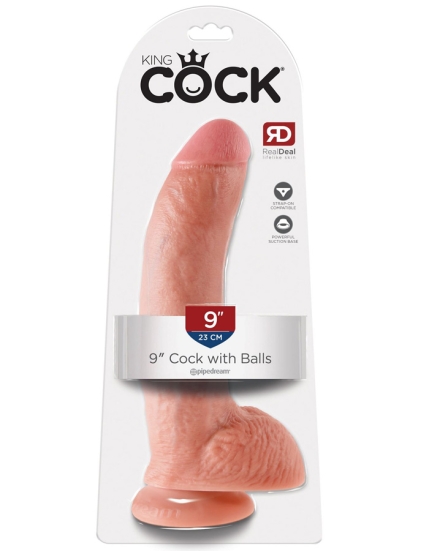 Фаллос King Cock 9" with Balls, Pipedream