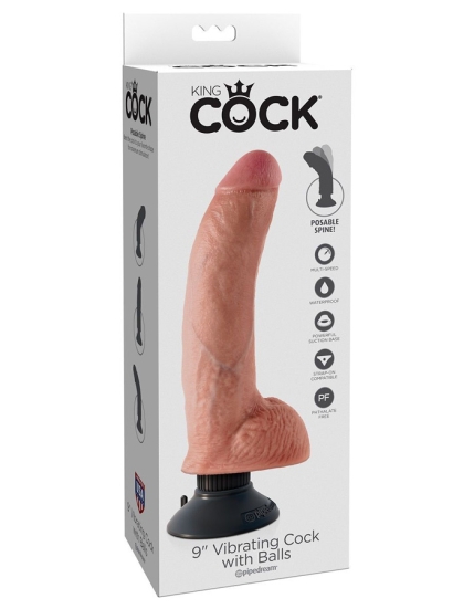 Фаллос-вибратор 9" Vibrating Cock with Balls